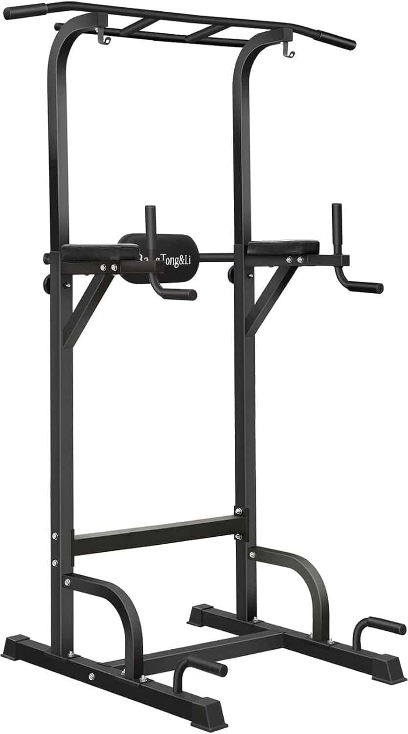 High-Stability Lateral Support Frame: 300LB Power Tower for home gym workouts and bodyweight exercises.