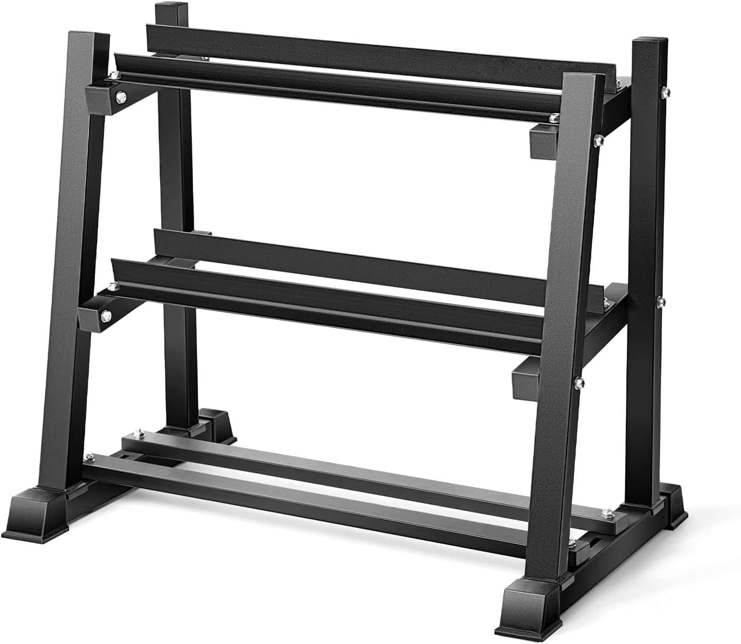 Dumbbell Rack with Stand – 1100LB Capacity | 3-Tier Adjustable Weight Rack for Dumbbells, Kettlebells, Barbells & Weight Plates | Heavy-Duty Steel Storage for Home Gym FitCore Supply