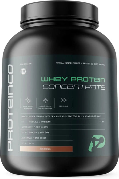 ProteinCo Grass-Fed Whey Protein Powder – 4lb (23g Protein/Serving, Gluten-Free, Made in Canada)