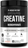 Jacked Factory Creatine Monohydrate supplement container with black and white label