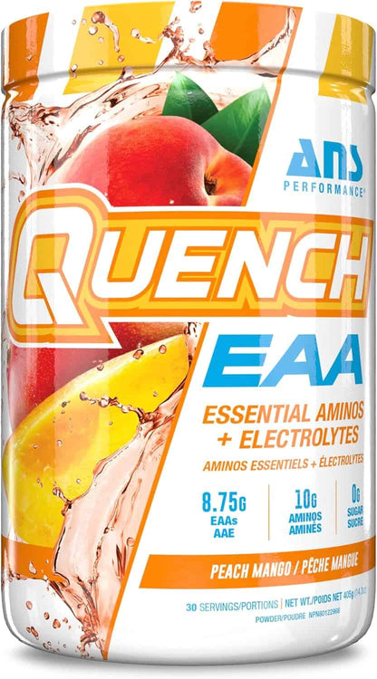 QUENCH EAA Aminos + Electrolytes – 9 EAAs + 10g Aminos | BCAAs, Electrolytes, Coconut Water | Zero Sugar, Carbs & Calories ANS PERFORMANCE