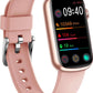 Smartwatch with a pink band on a white background