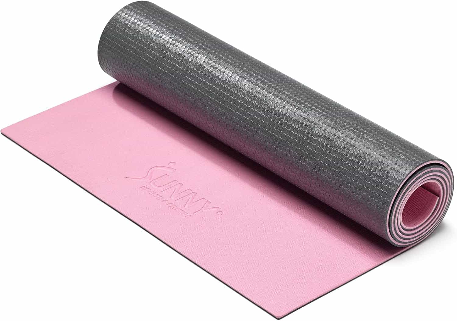 Sunny Health & Fitness Non-Slip Yoga Mat – Durable, Textured, Lightweight & Cushioned – Ideal for Yoga, Pilates, Meditation & Floor Exercises – Compact & Portable Sunny Health & Fitness
