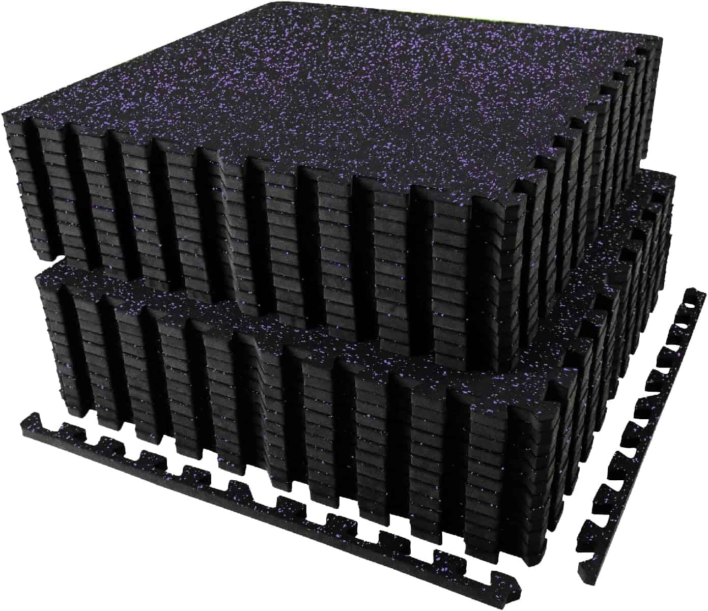 AIRHOP Interlocking Gym Floor Mats – 48 Sq Ft, Rubber Top & EVA Foam, 0.56” Thick AIRHOP