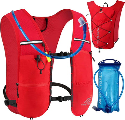Lightweight Hydration Running Vest – 5.5L Pack with 2L Bladder for Marathon, Trail Running, Hiking & Cycling (Unisex, 150g) ONETOALL