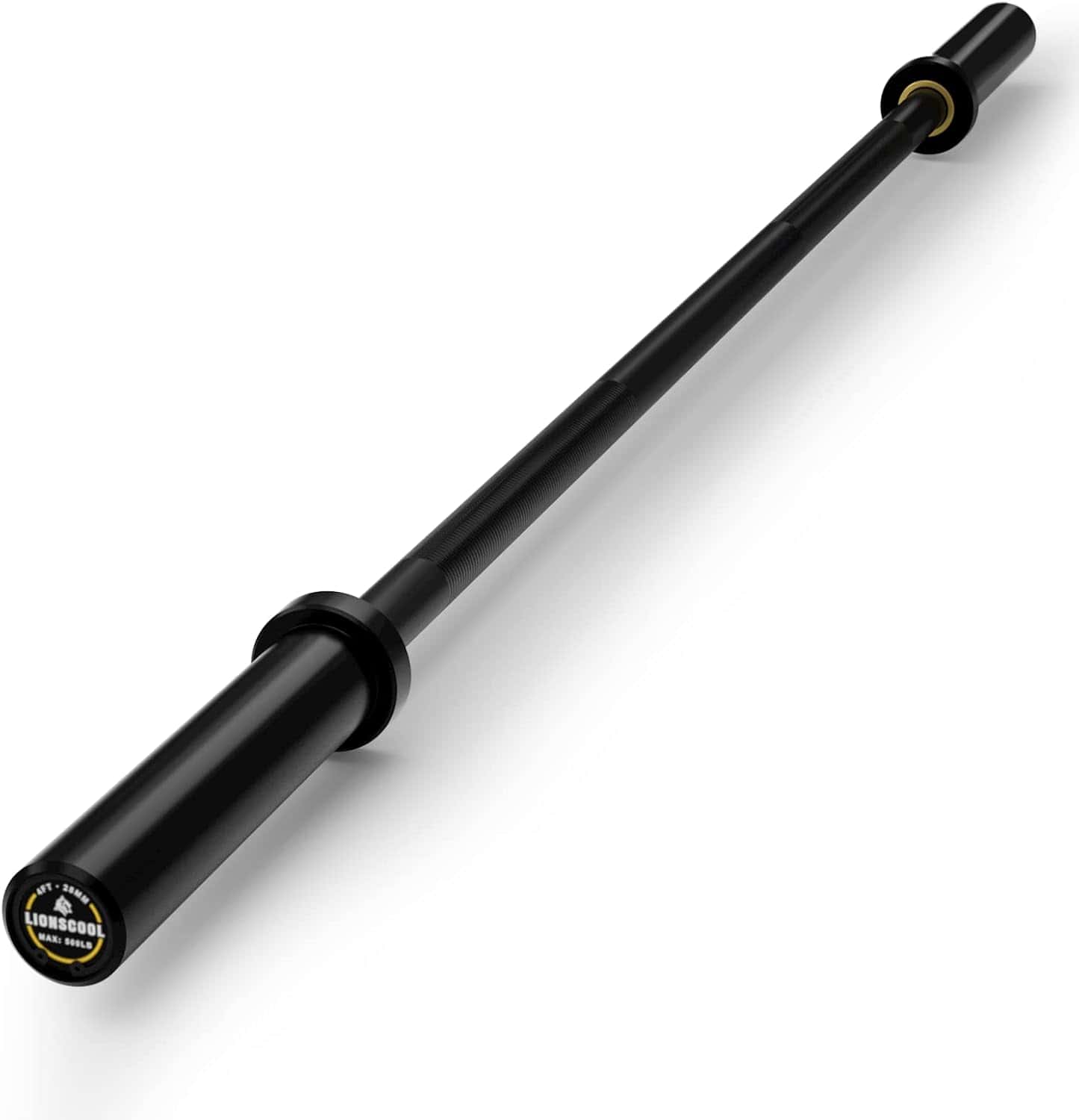 Black barbell on a white background