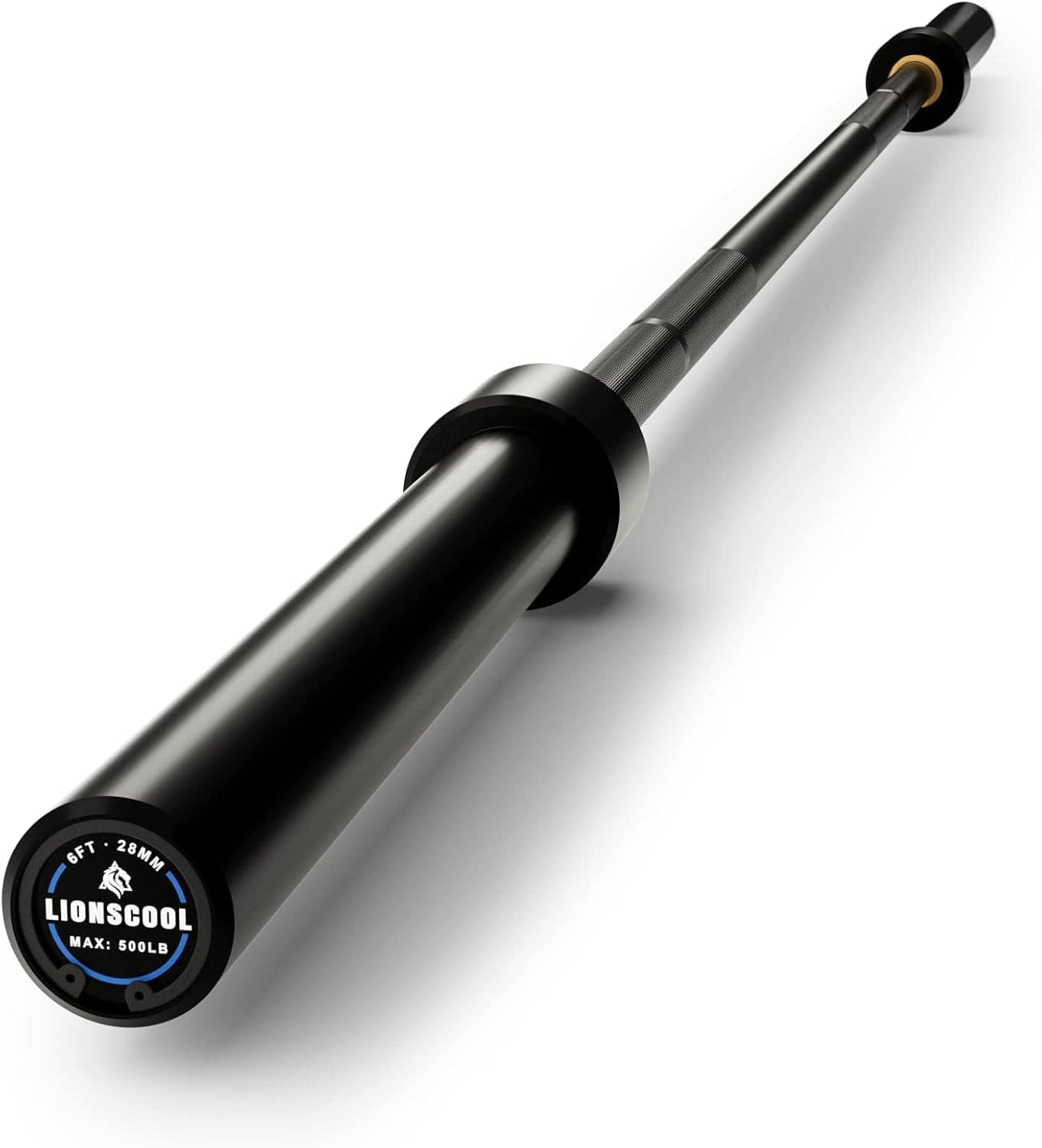 Black shock absorber with 'Lionscool' branding on a white background