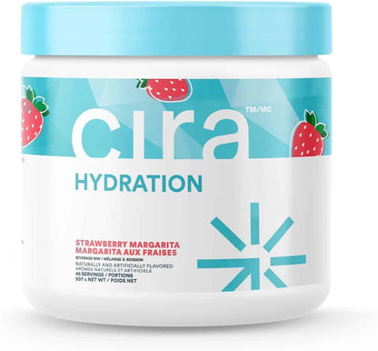 Cura Hydration strawberry margarita supplement container on a white background