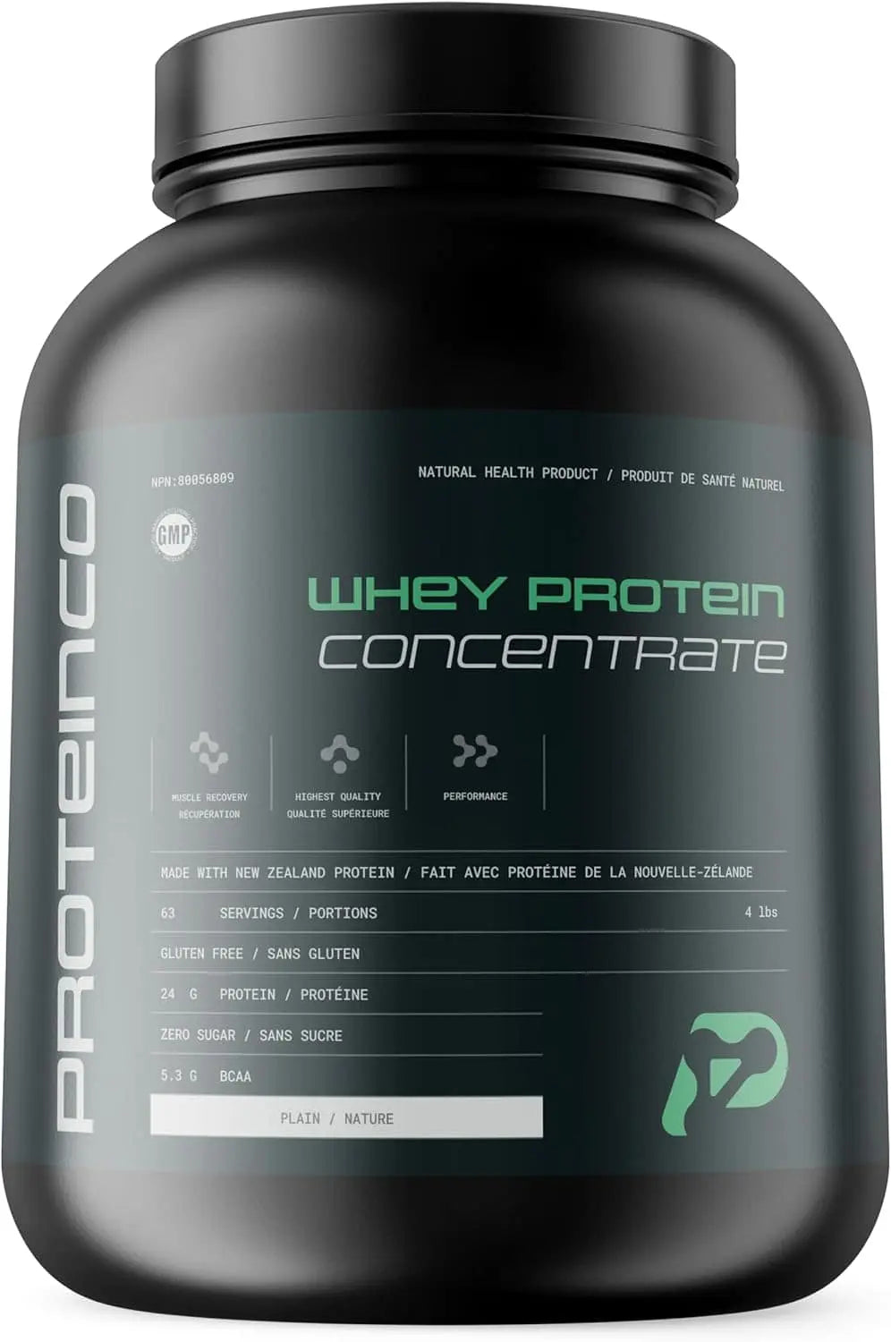 ProteinCo Grass-Fed Whey Protein Powder – 4lb (23g Protein/Serving, Gluten-Free, Made in Canada)