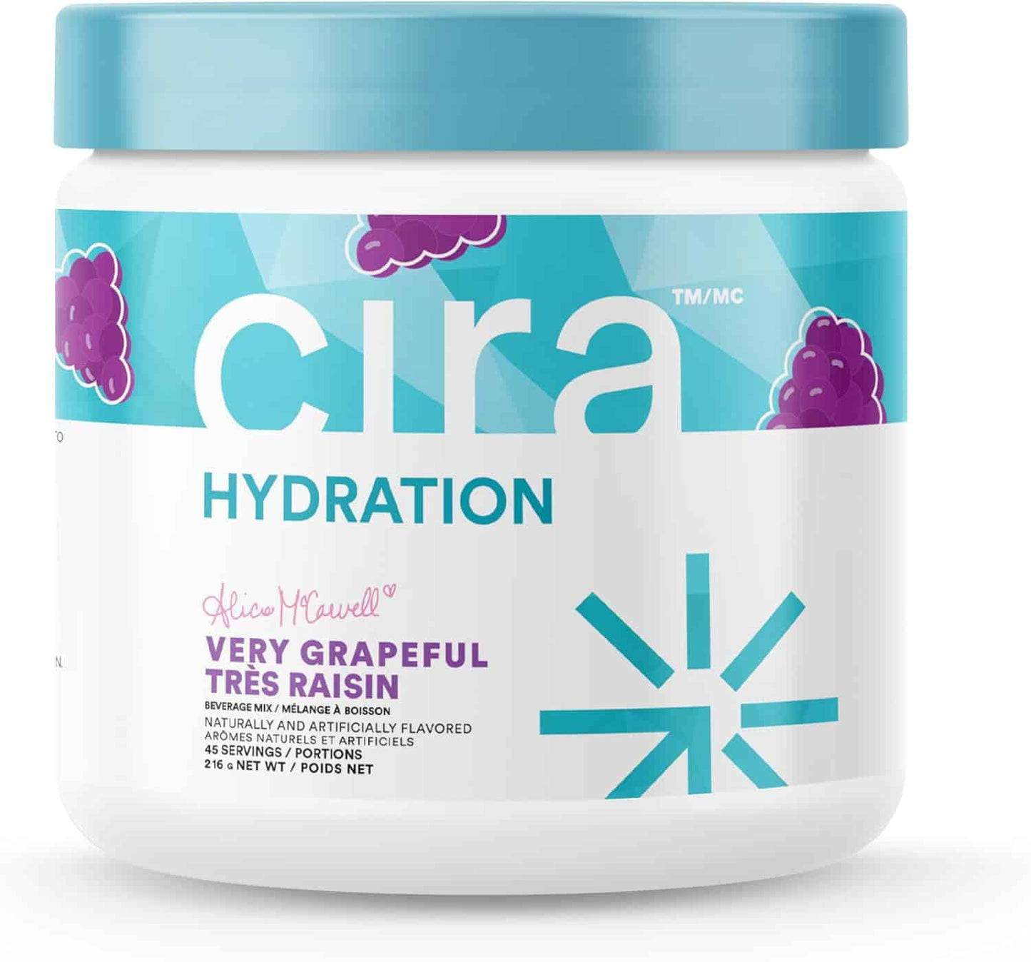 Cira Hydration Very Grapeful Tres Raisin supplement container on a white background