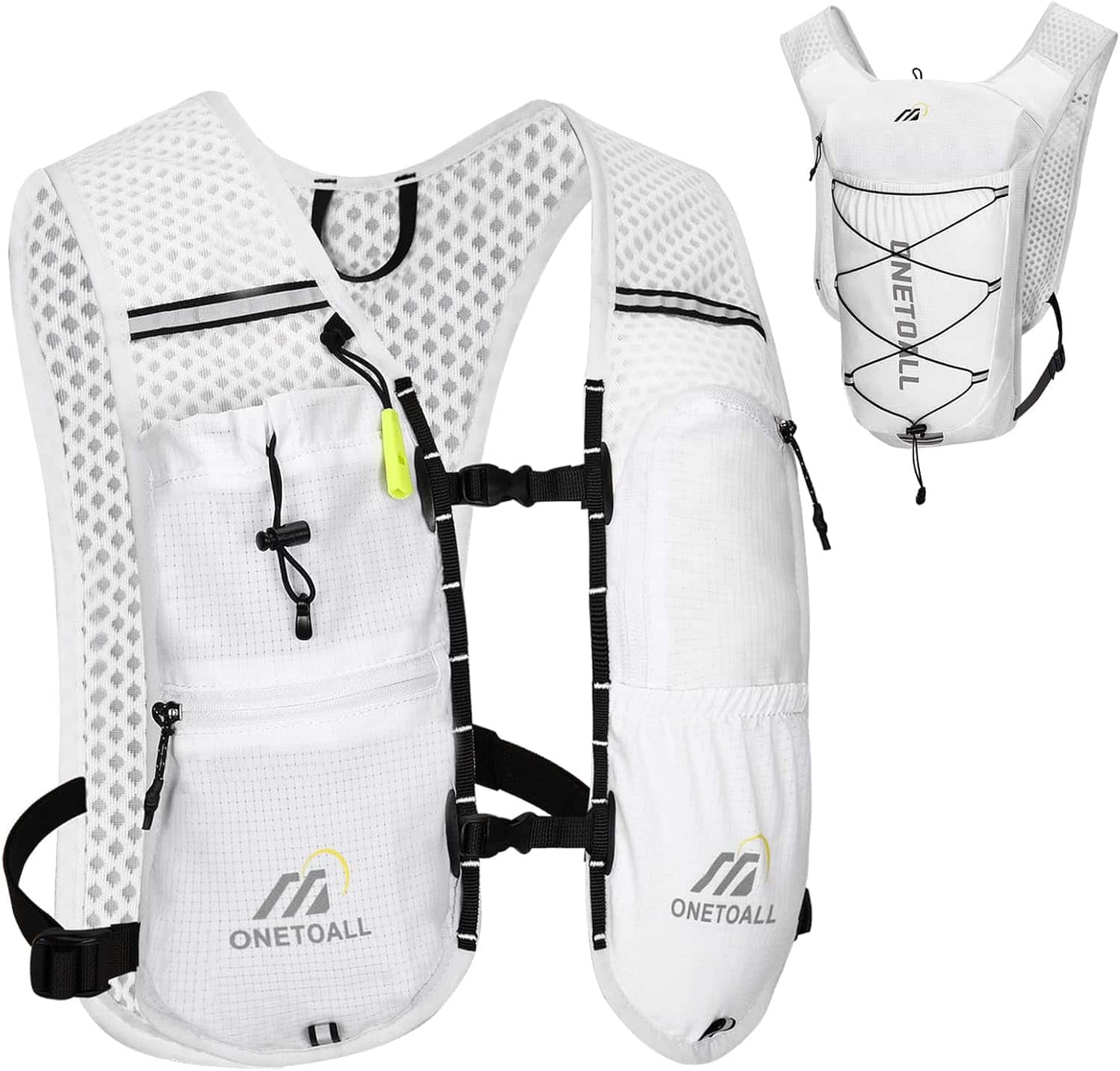 Lightweight Hydration Running Vest – 5.5L Pack with 2L Bladder for Marathon, Trail Running, Hiking & Cycling (Unisex, 150g) ONETOALL