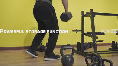 Dumbbell Rack with Stand – 1100LB Capacity | 3-Tier Adjustable Weight Rack for Dumbbells, Kettlebells, Barbells & Weight Plates | Heavy-Duty Steel Storage for Home Gym