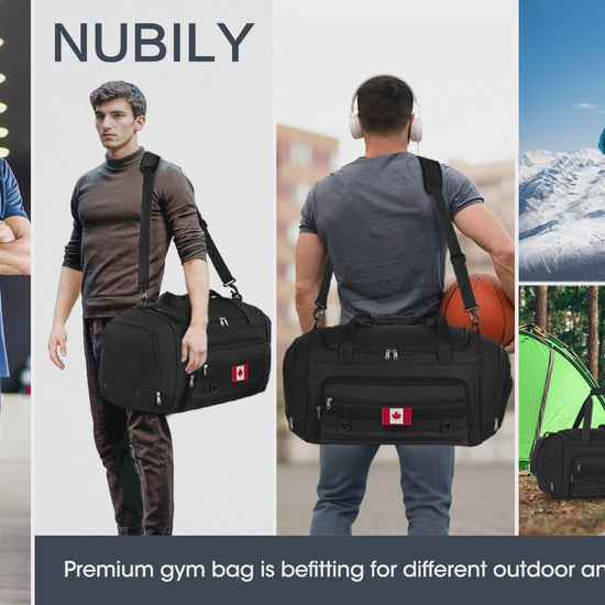 NUBILY Waterproof Gym Bag for Men – 40L/55L Large Sports Travel Duffle with Shoes Compartment